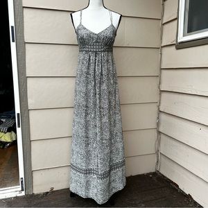 LOFT Black and Cream Maxi Dress